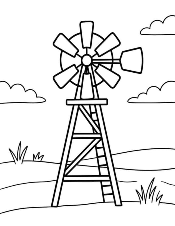 Kostenlos Druckbare Windmühle