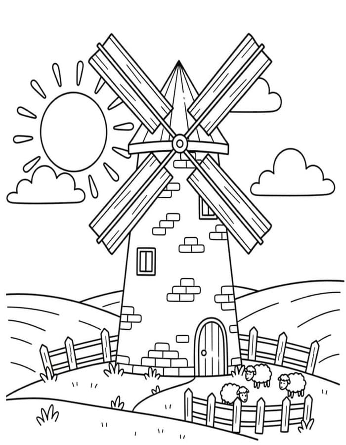 Windmühle druckbare