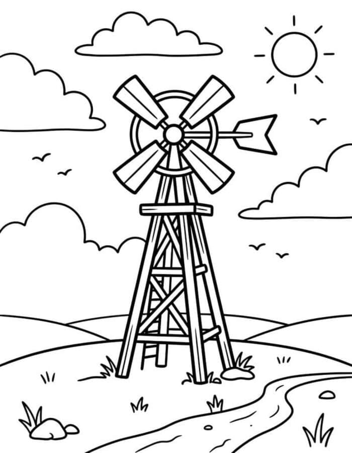 Windmühle druckbare für Kinder