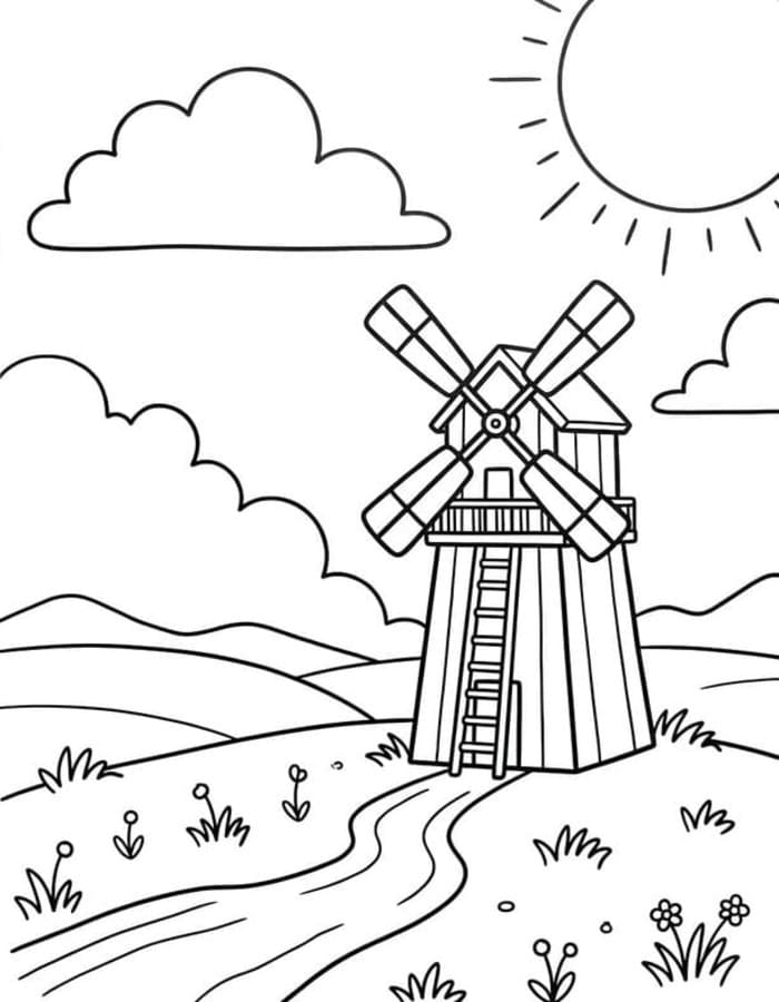 Windmühle druckbare schlicht