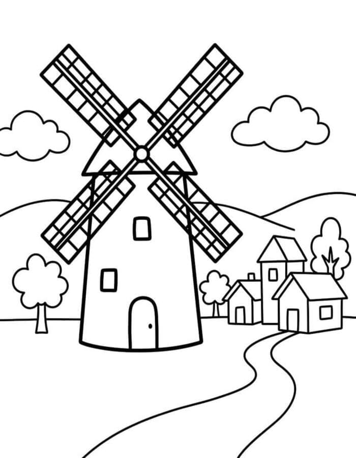 Windmühle kostenlos druckbare