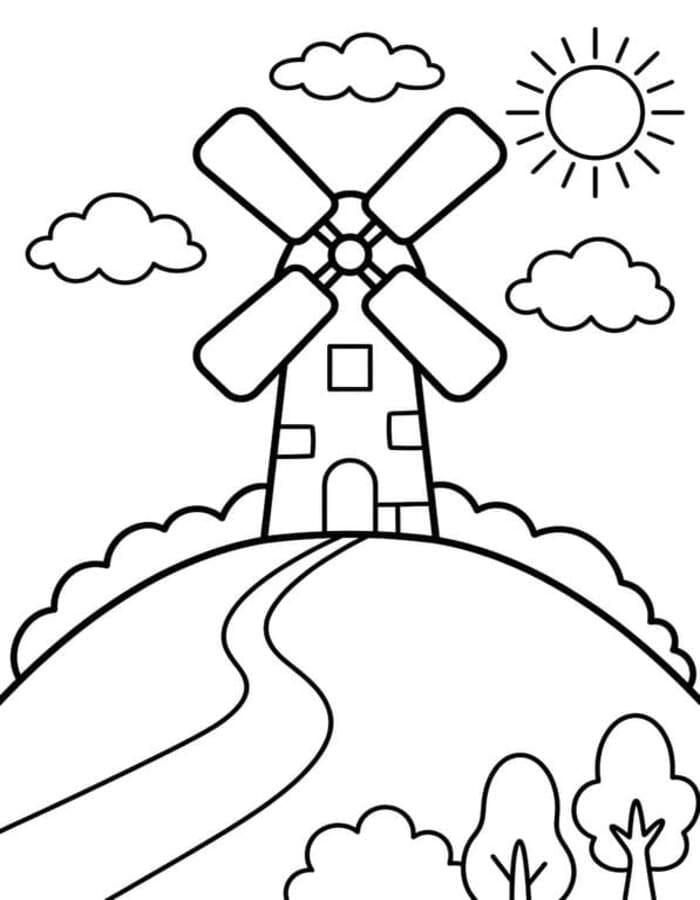 Windmühle kostenlos druckbare einfach