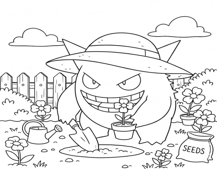 Zeichne Gengar druckbare