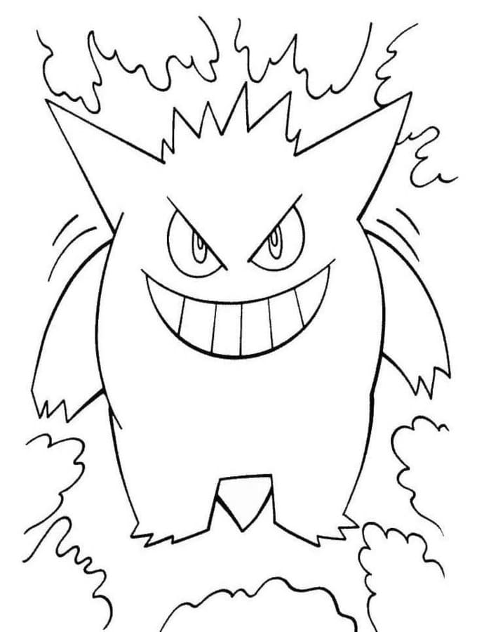 Zeichne Gengar druckbare basisch