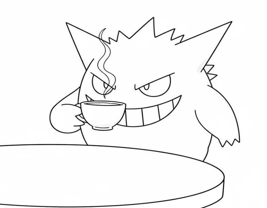 Zeichne Gengar kostenlos druckbare