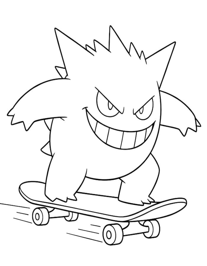 Zeichne Gengar kostenlos einfach