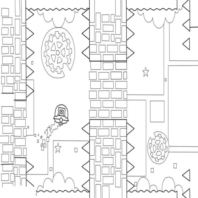 Zeichne Geometry Dash druckbare einfach
