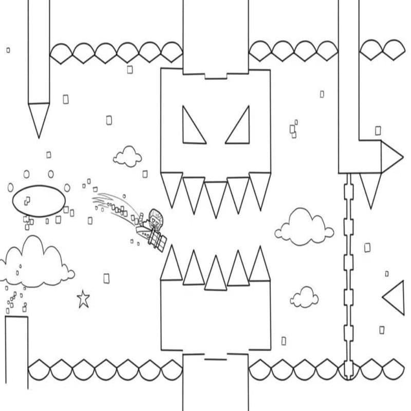 Zeichne Geometry Dash einfach