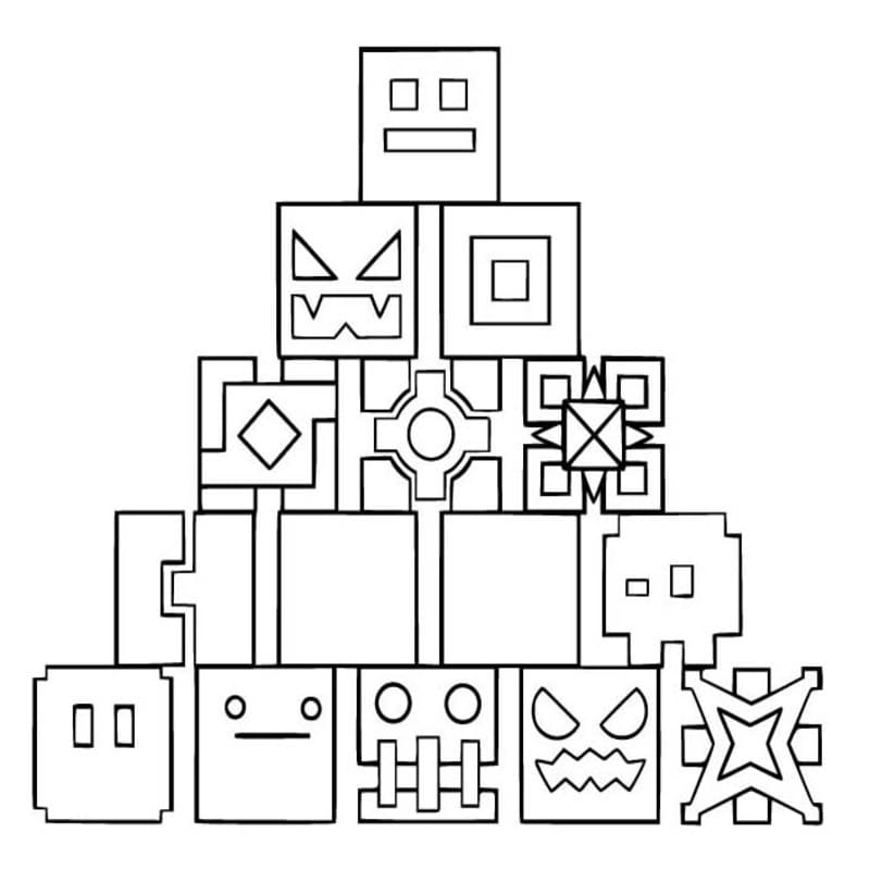 Zeichne Geometry Dash für Kinder