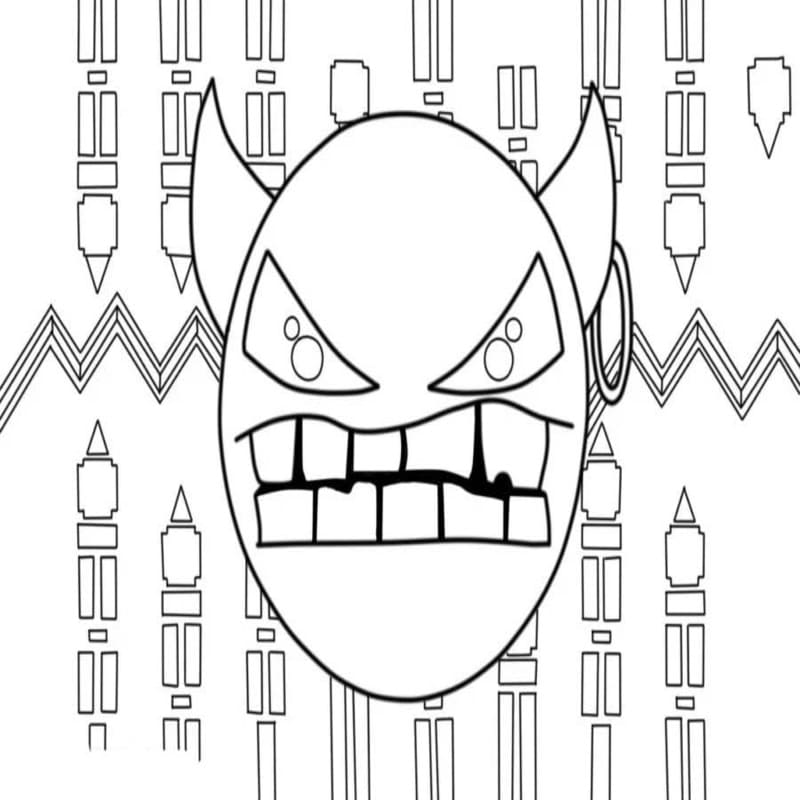 Zeichne Geometry Dash kostenlos druckbare einfach