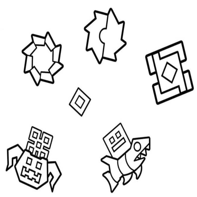 Zeichne Geometry Dash kostenlos schlicht