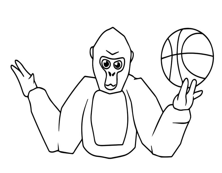 Zeichne Gorilla Tag druckbare basisch