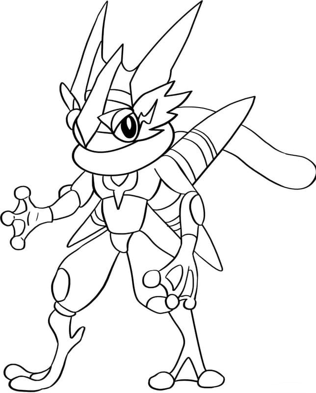 Zeichne Greninja druckbare einfach