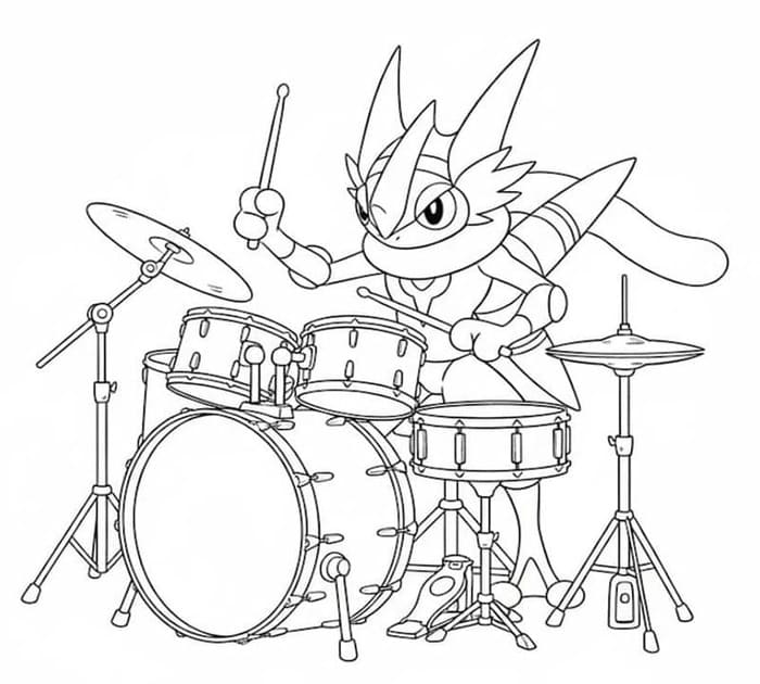Zeichne Greninja kostenlos druckbare