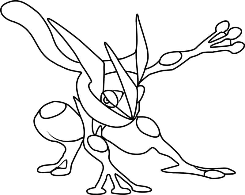 Zeichne Greninja kostenlos druckbare schlicht