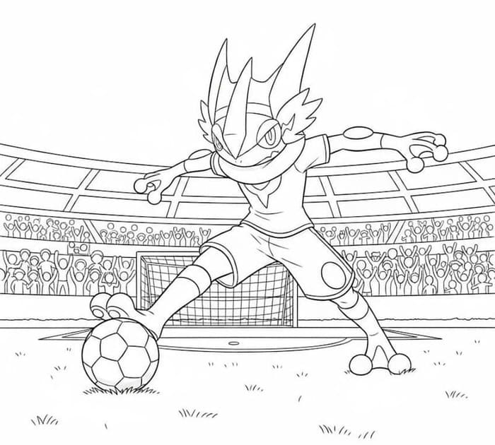 Zeichne Greninja kostenlos schlicht