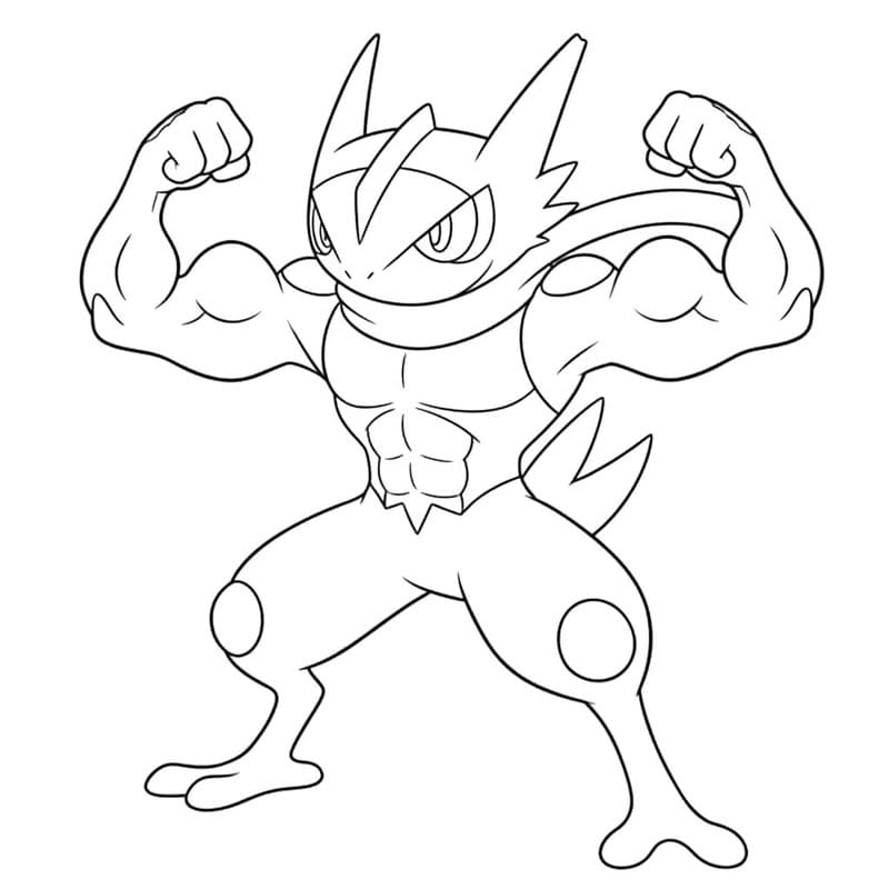 Zeichne Greninja zum Ausdrucken für Kinder