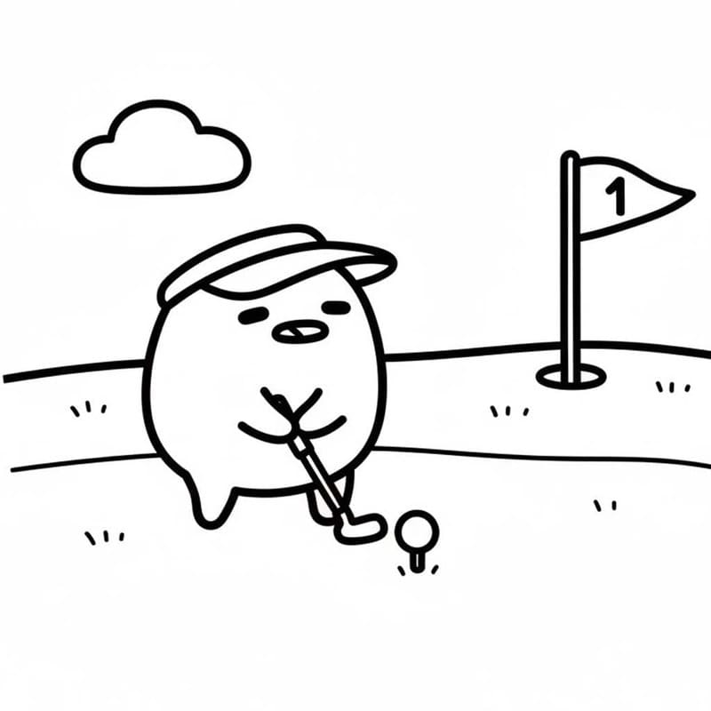 Zeichne Gudetama druckbare basisch