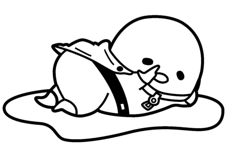Zeichne Gudetama druckbare einfach