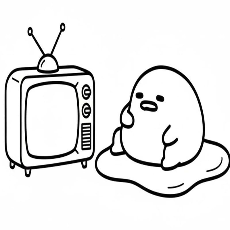 Zeichne Gudetama kostenlos einfach