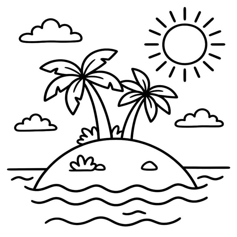 Zeichne Insel druckbare