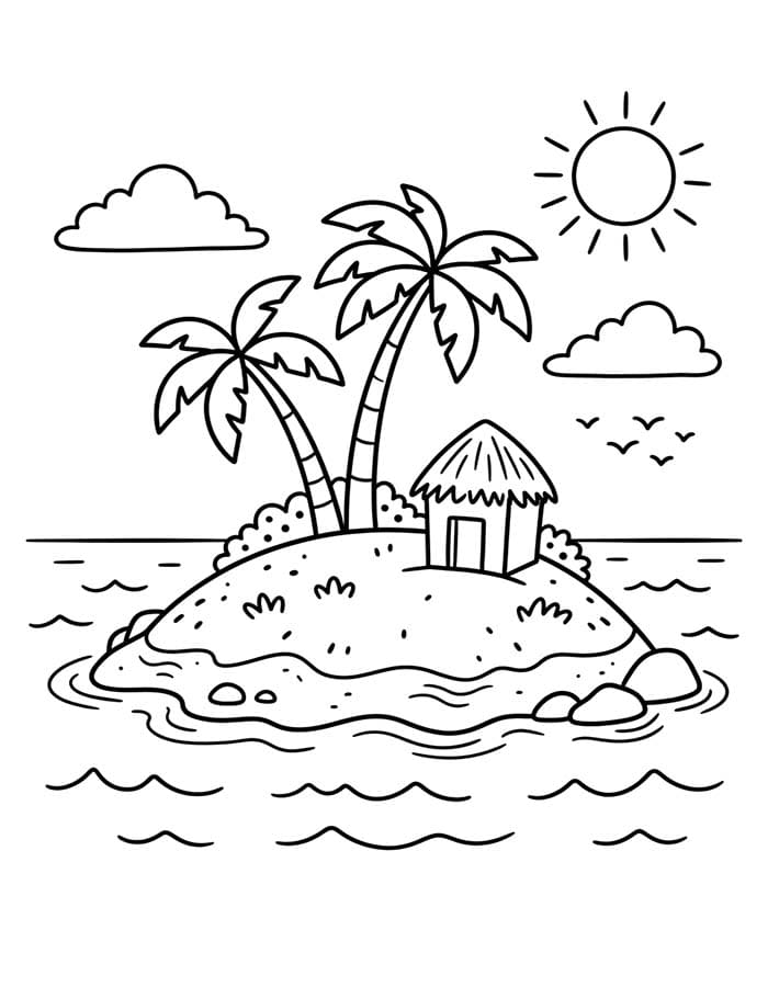Zeichne Insel für Kinder