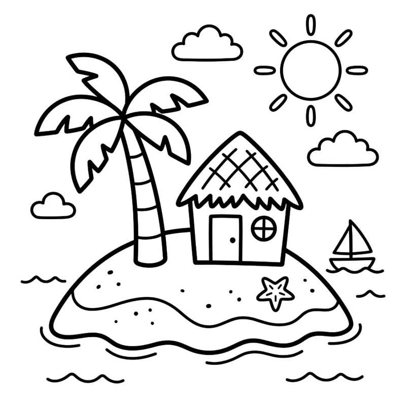 Zeichne Insel kostenlos einfach