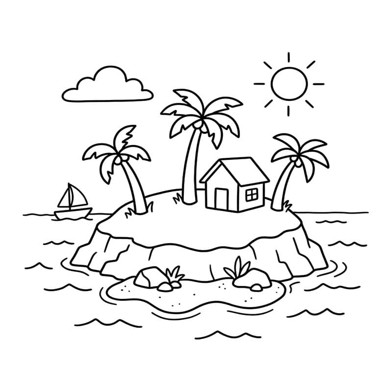 Zeichne Insel schlicht
