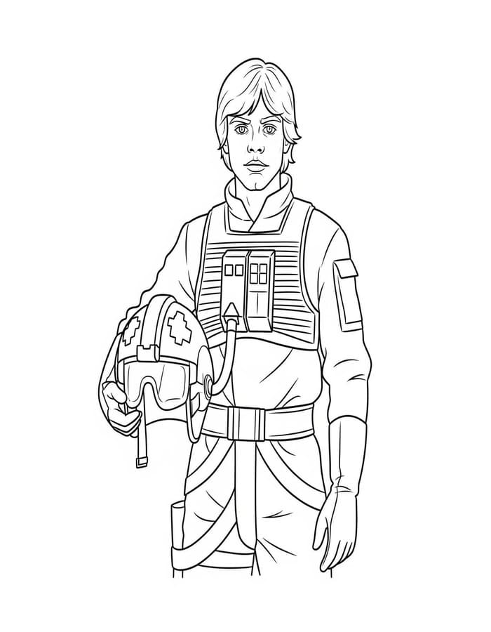 Zeichne Luke Skywalker druckbare schlicht