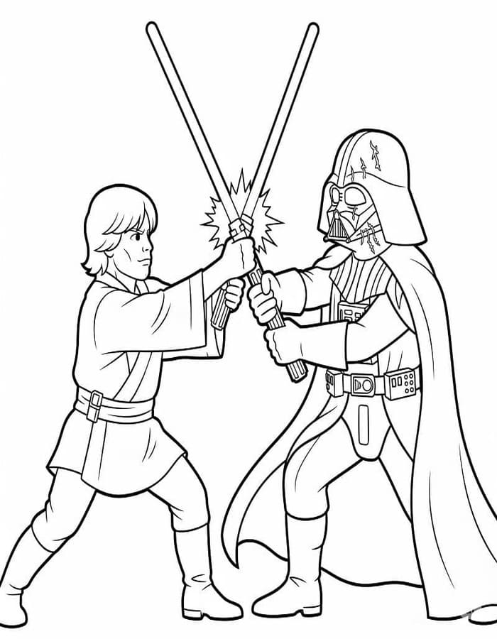 Zeichne Luke Skywalker einfach