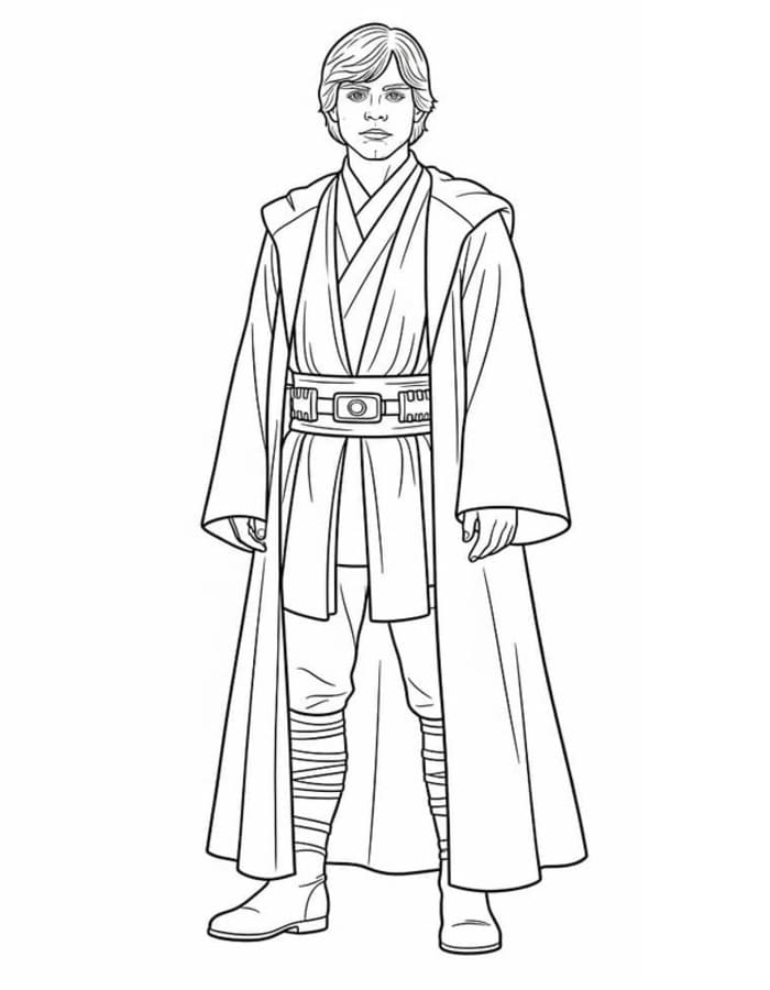 Zeichne Luke Skywalker für Kinder