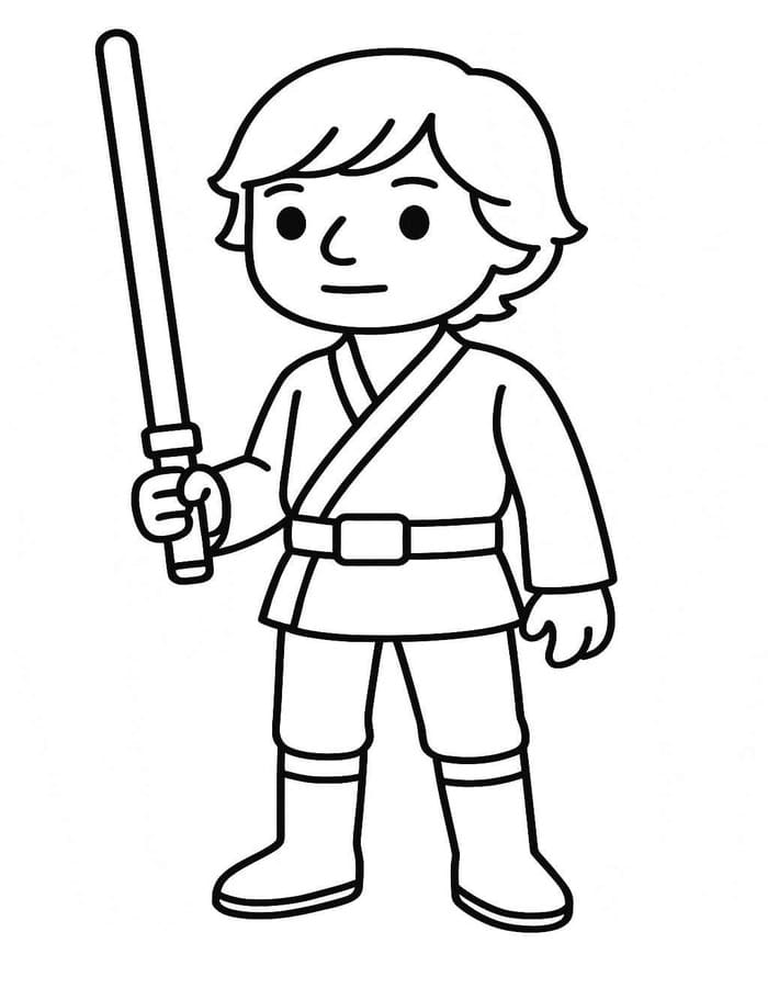 Zeichne Luke Skywalker kostenlos druckbare