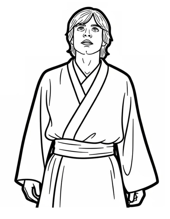 Zeichne Luke Skywalker kostenlos druckbare basisch