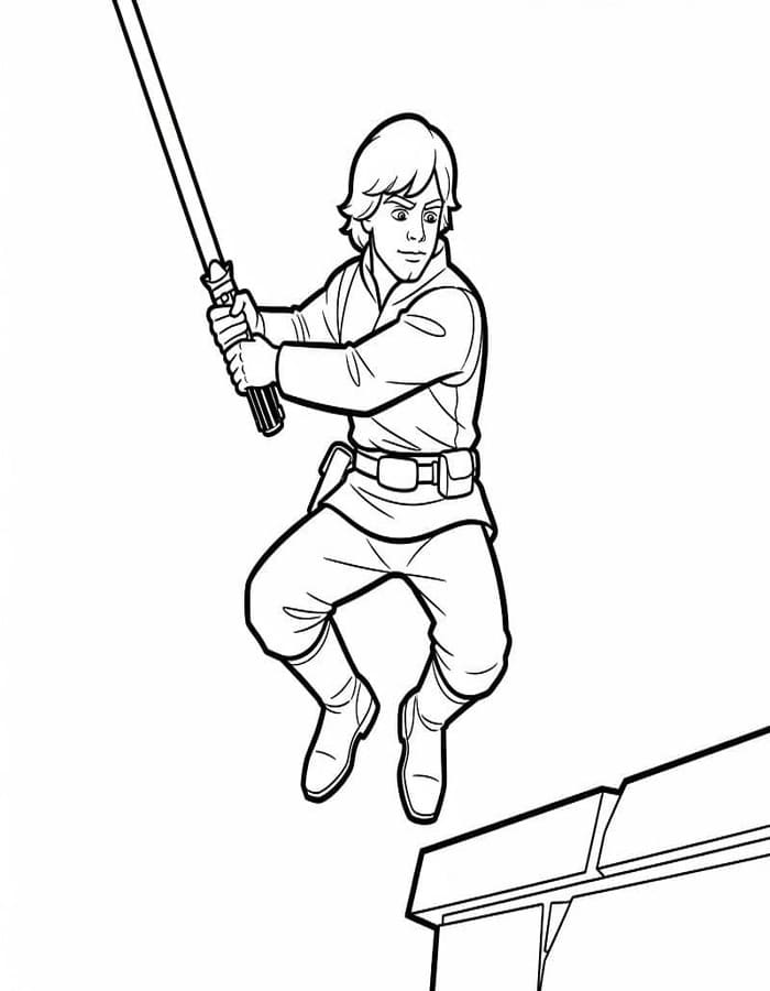 Zeichne Luke Skywalker kostenlos druckbare schlicht