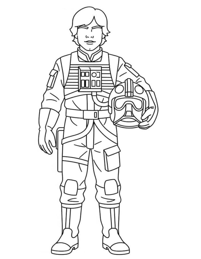 Zeichne Luke Skywalker kostenlos einfach