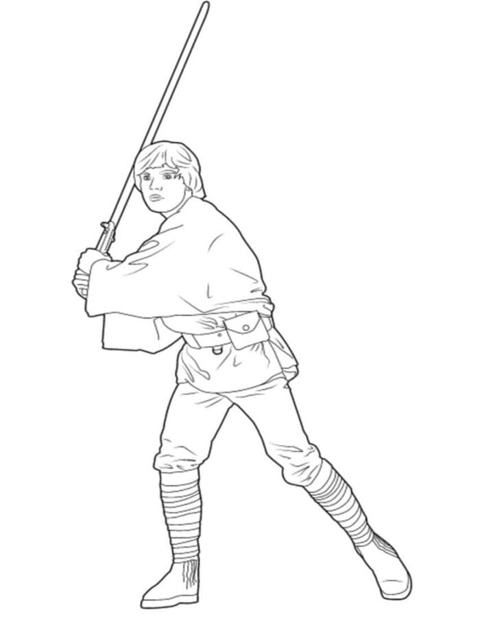 Zeichne Luke Skywalker schlicht
