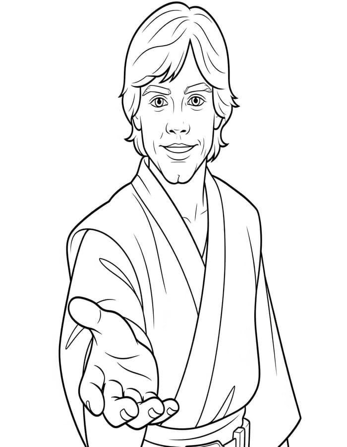 Zeichne Luke Skywalker zum Ausdrucken