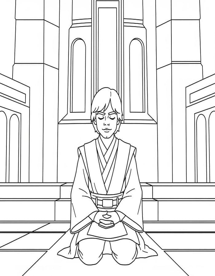 Zeichne Luke Skywalker zum Ausdrucken für Kinder