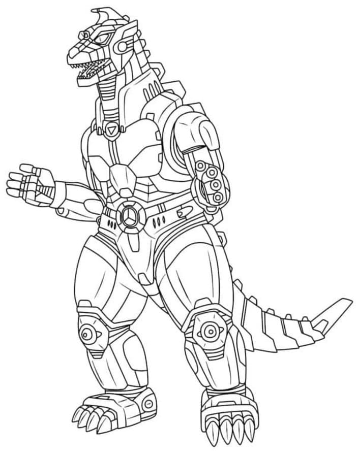Zeichne Mechagodzilla druckbare