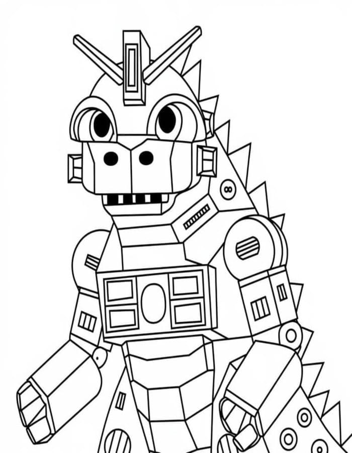 Zeichne Mechagodzilla kostenlos druckbare basisch