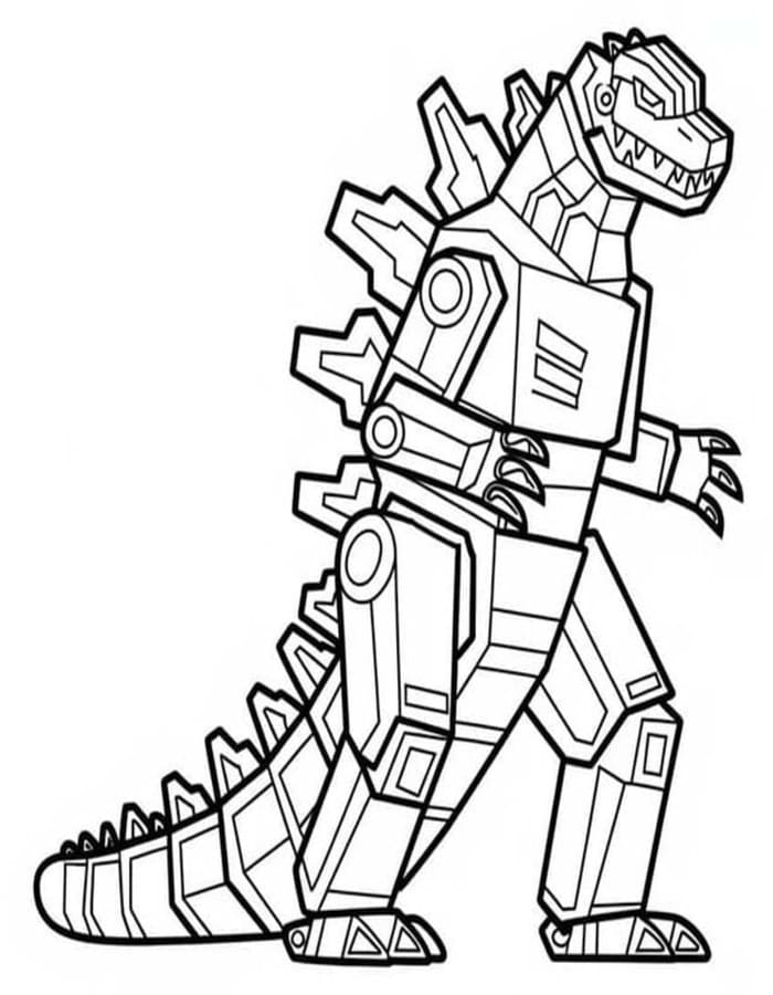 Zeichne Mechagodzilla schlicht