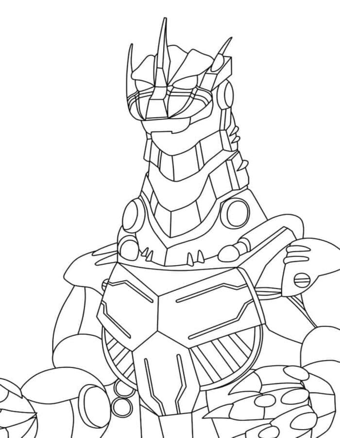 Zeichne Mechagodzilla zum Ausdrucken