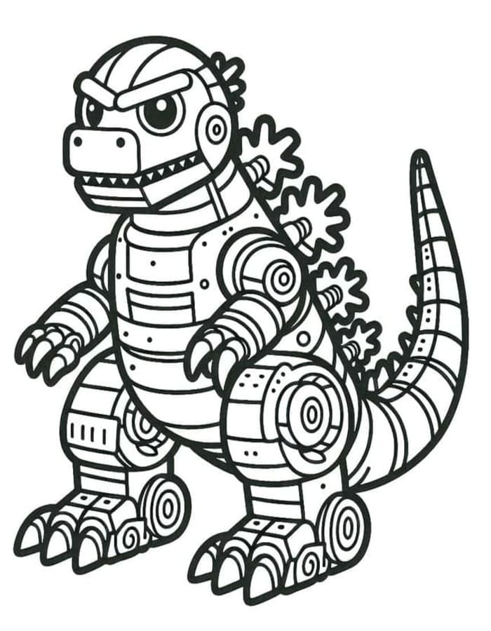 Zeichne Mechagodzilla zum Ausdrucken für Kinder