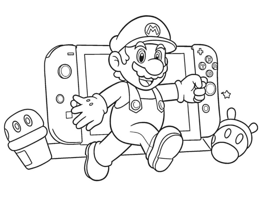 Zeichne Nintendo Switch kostenlos druckbare schlicht