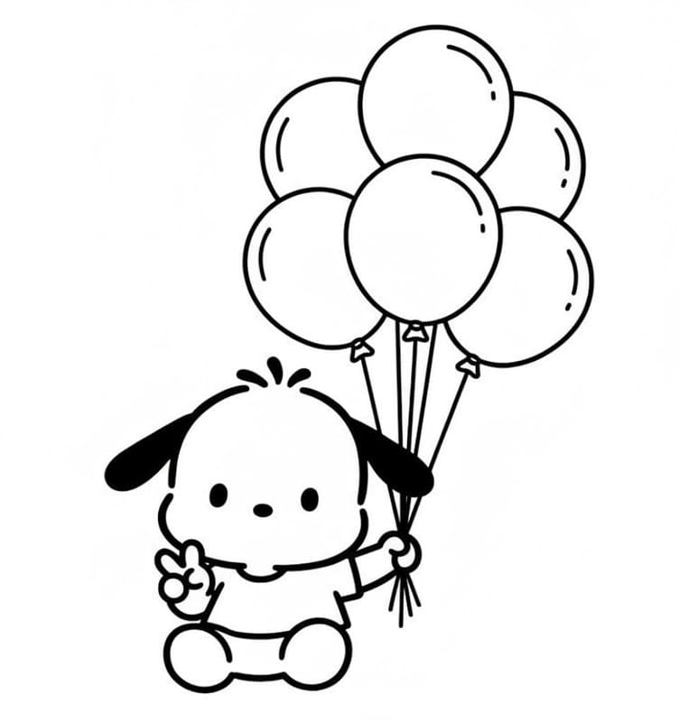 Zeichne Pochacco für Kinder