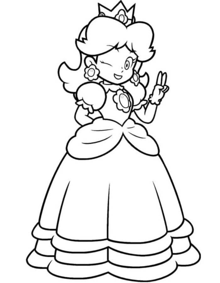 Zeichne Prinzessin Daisy druckbare