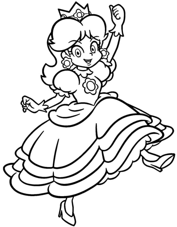 Zeichne Prinzessin Daisy druckbare einfach