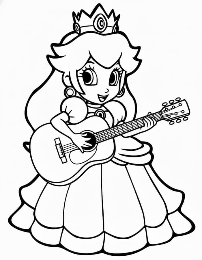 Zeichne Prinzessin Daisy für Kinder