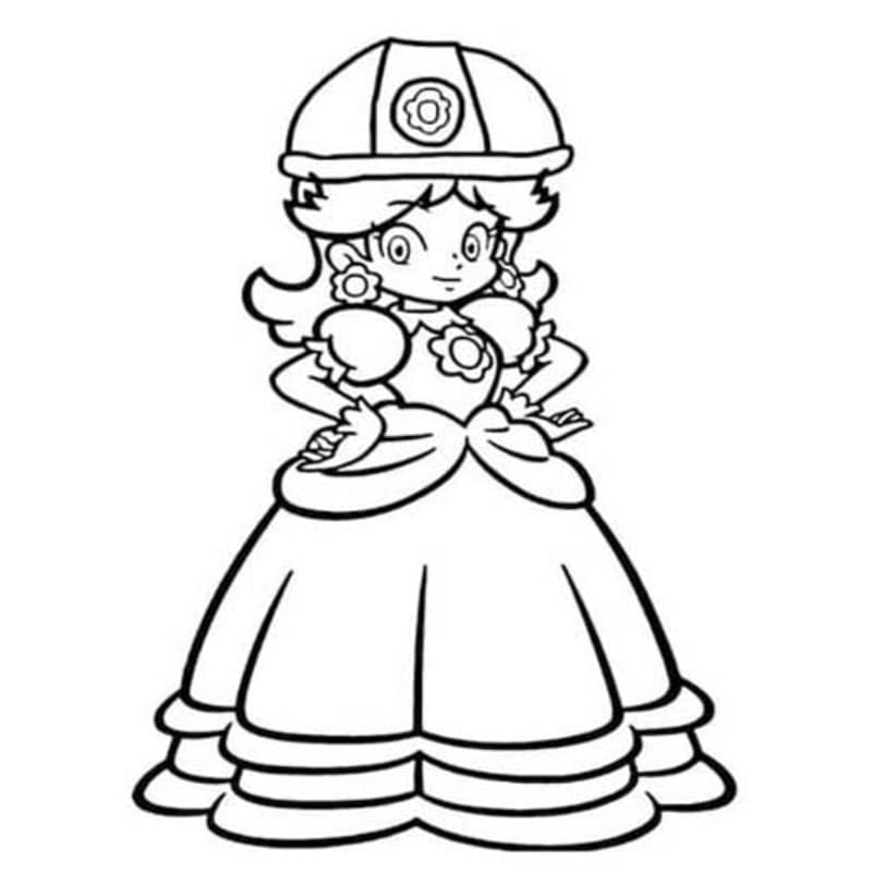 Zeichne Prinzessin Daisy kostenlos