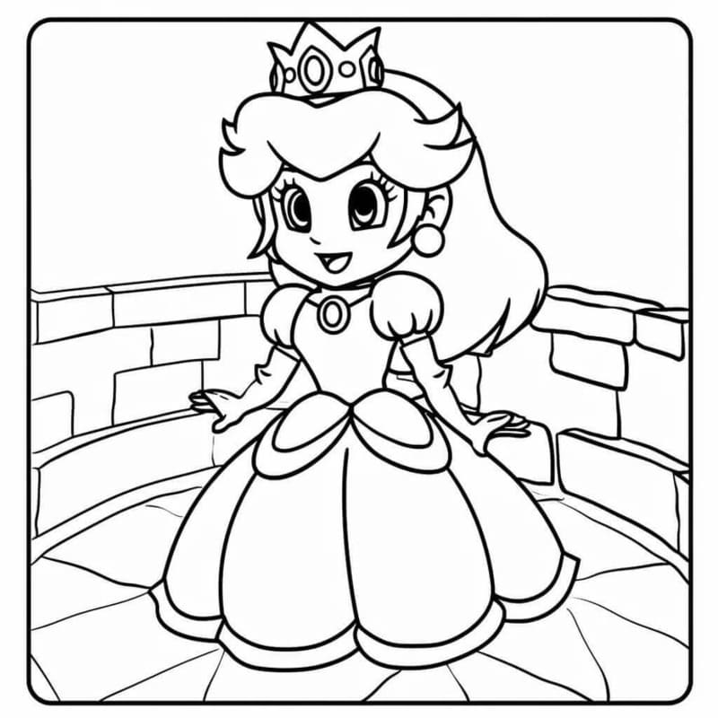 Zeichne Prinzessin Daisy kostenlos druckbare basisch
